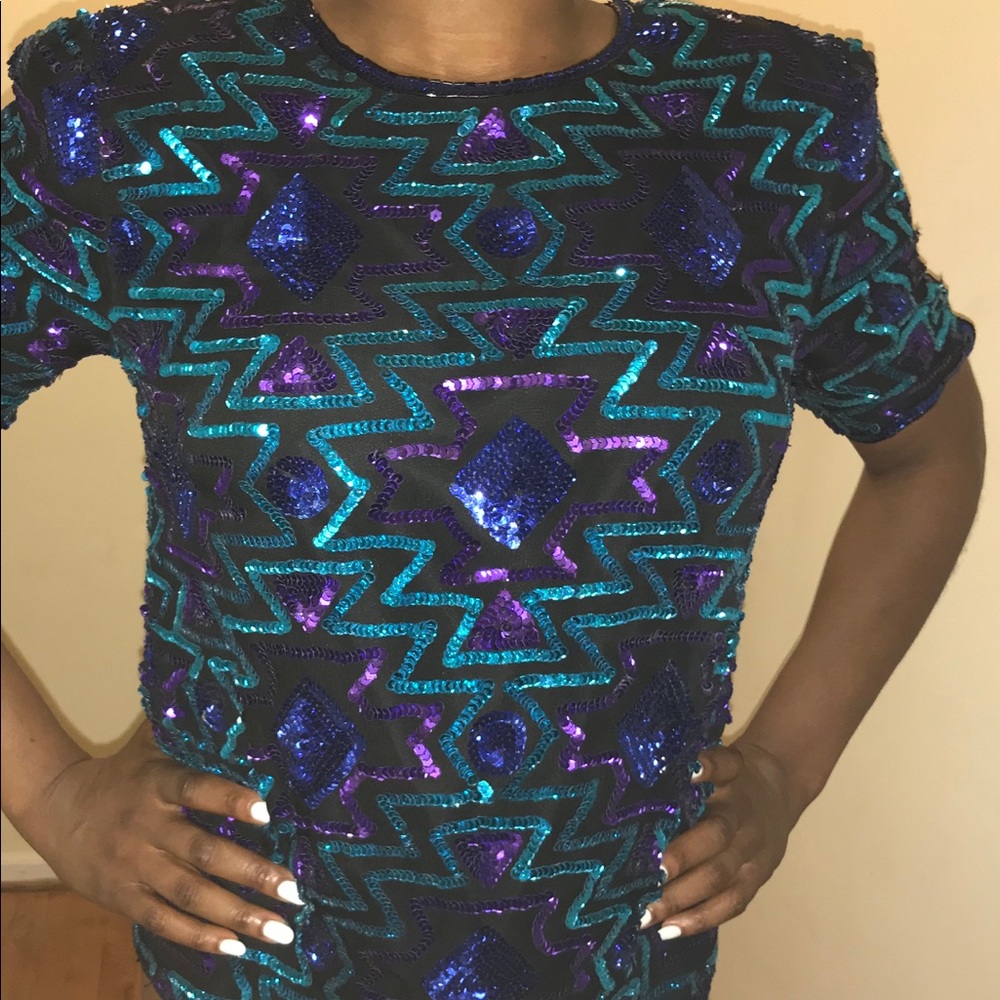 Silk beaded top